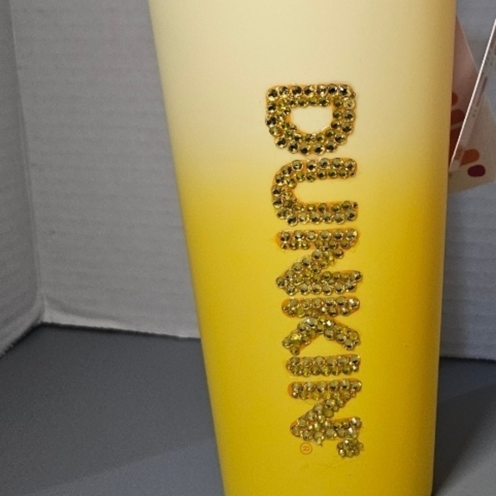 Bling Dunkin' Yellow Ombre Tumbler